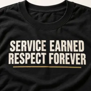 Service Earned Respect Forever — detail view — AI product mockup