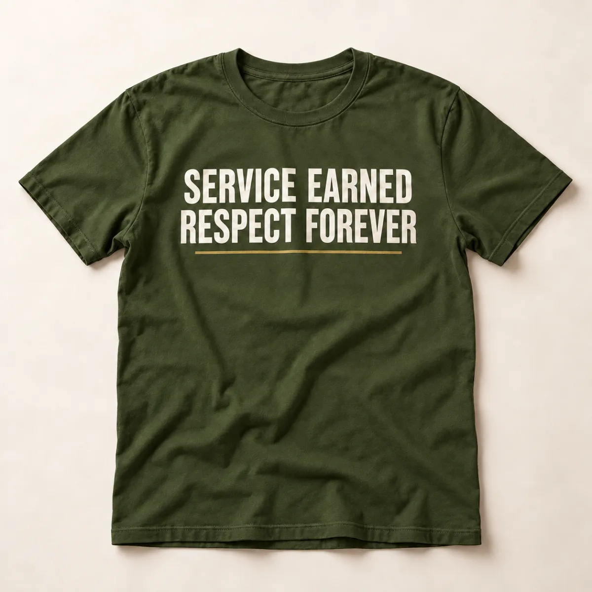 Service Earned Respect Forever — Military Green variant — AI product mockup