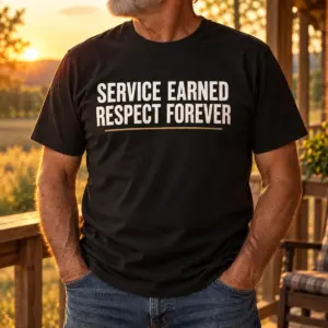 Service Earned Respect Forever — lifestyle view — AI product mockup