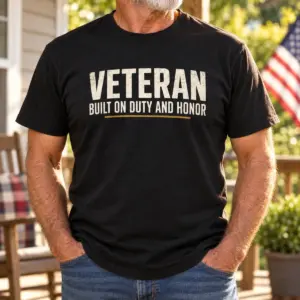 Veteran Built on Duty and Honor — lifestyle view — AI product mockup