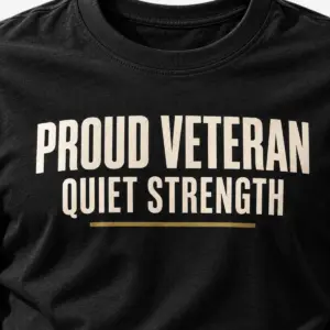 Proud Veteran Quiet Strength — detail view — AI product mockup