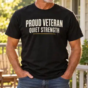 Proud Veteran Quiet Strength — lifestyle view — AI product mockup