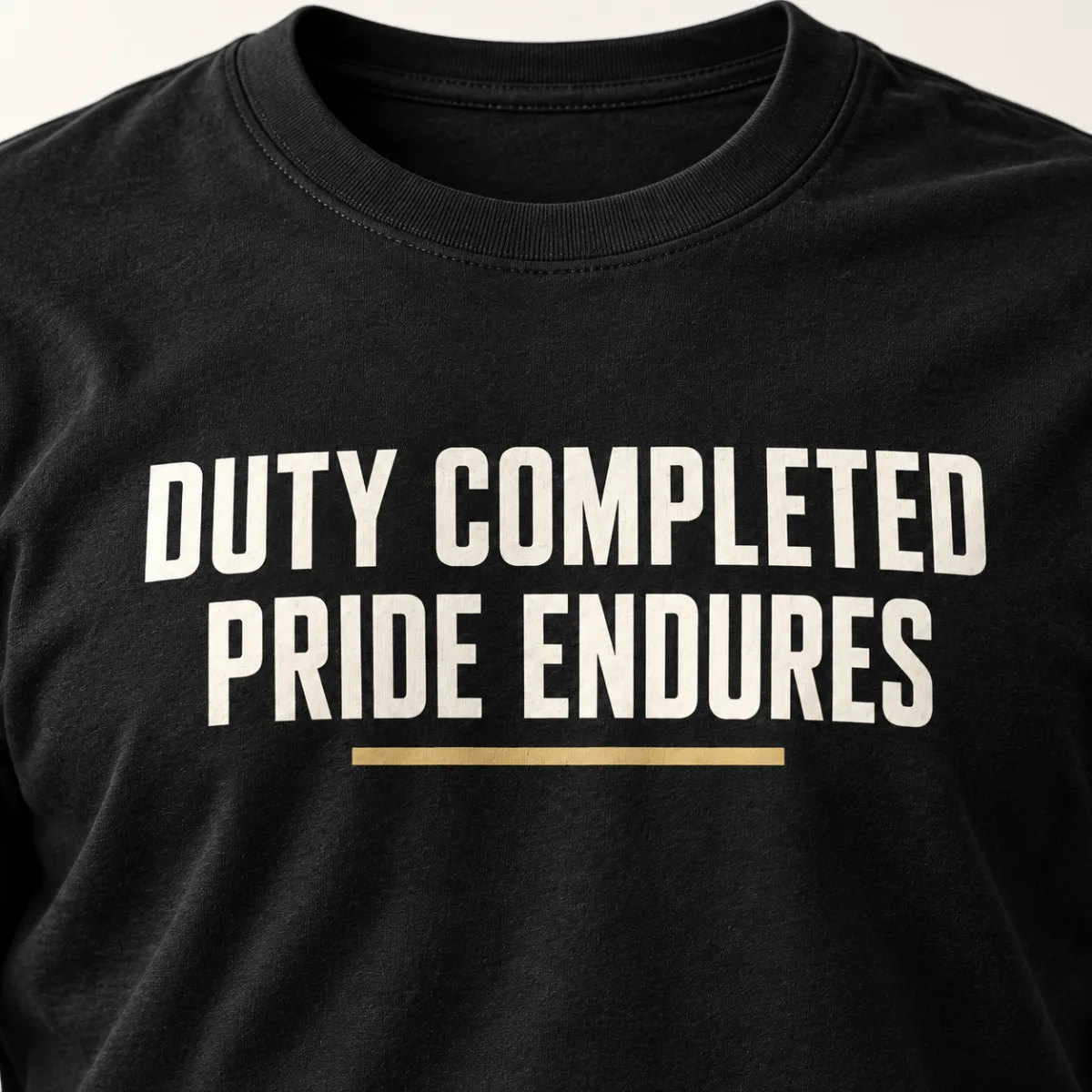 Duty Completed Pride Endures — detail view — AI product mockup