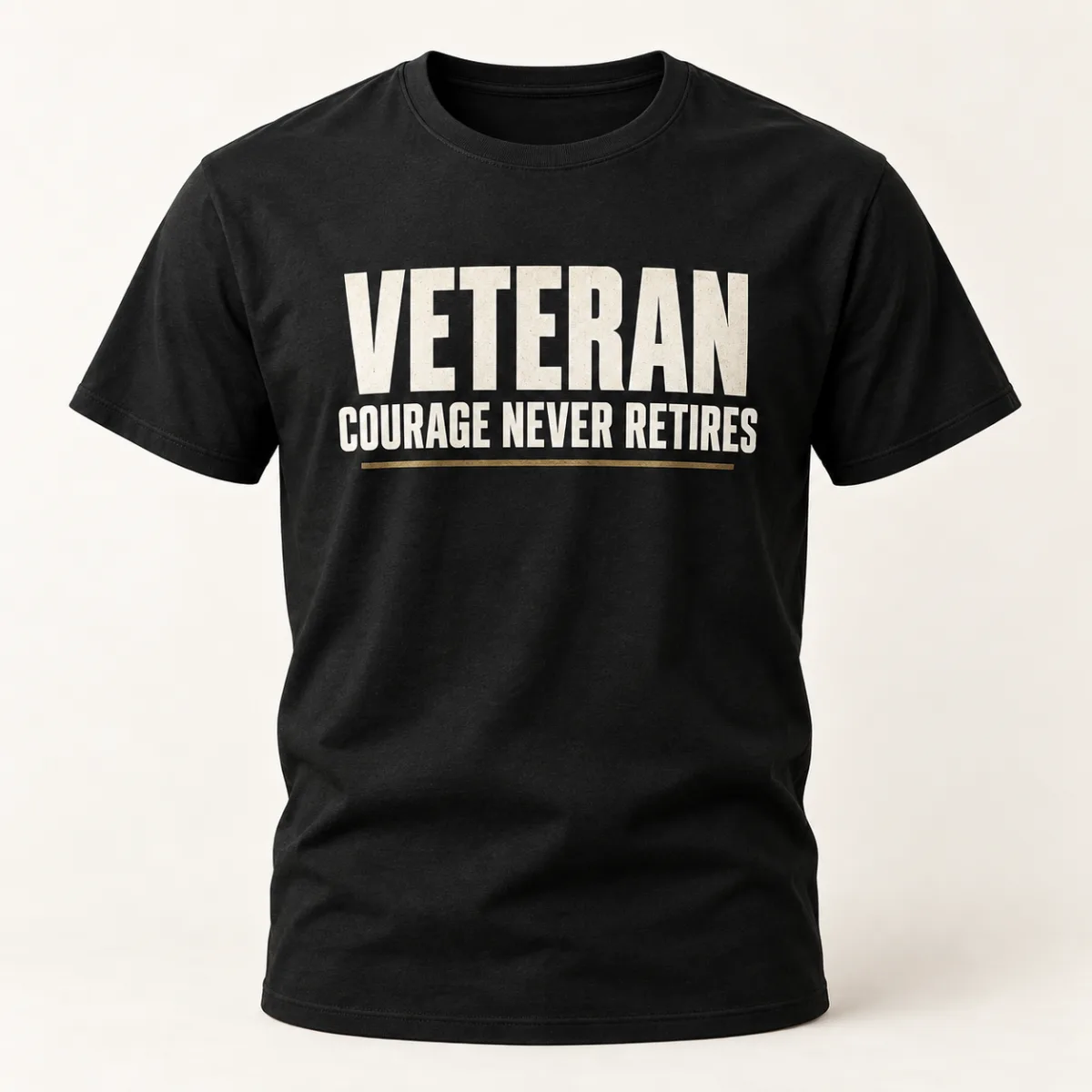 Veteran Courage Never Retires — main view — AI product mockup