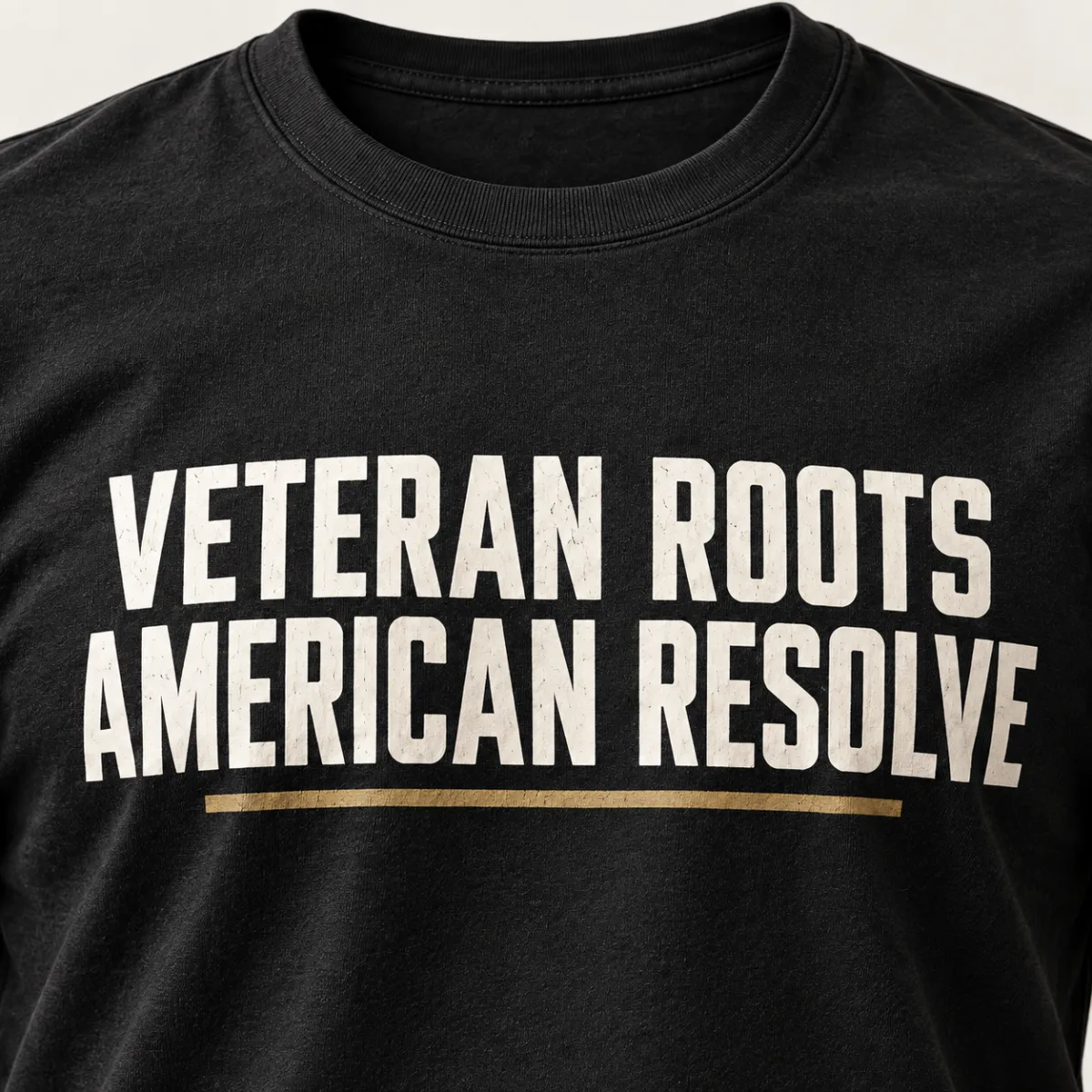 Veteran Roots American Resolve — detail view — AI product mockup