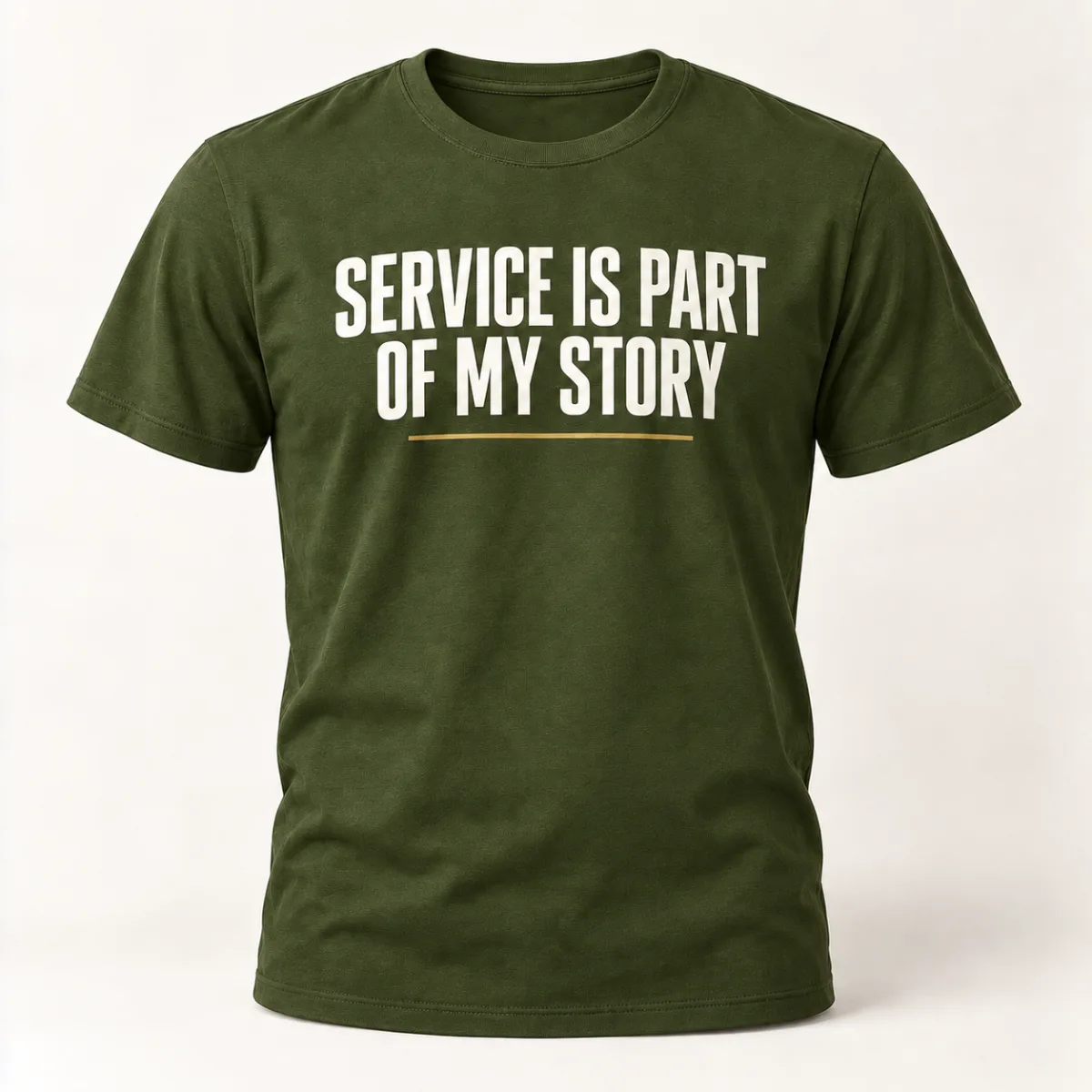 Service Is Part of My Story — Military Green variant — AI product mockup