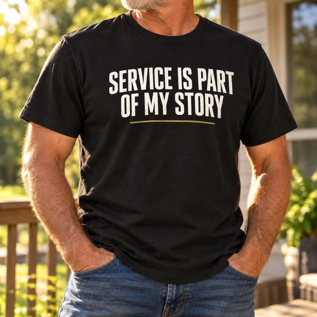 Service Is Part of My Story — lifestyle view — AI product mockup