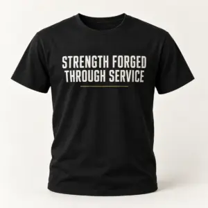 Strength Forged Through Service — main view — AI product mockup