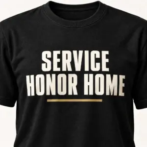 Service Honor Home Veteran Tee — detail view — AI product mockup