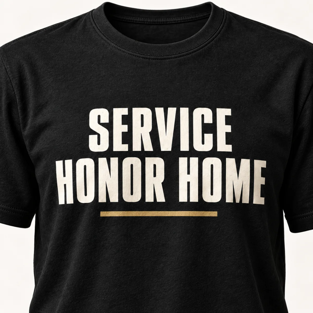Service Honor Home Veteran Tee — detail view — AI product mockup