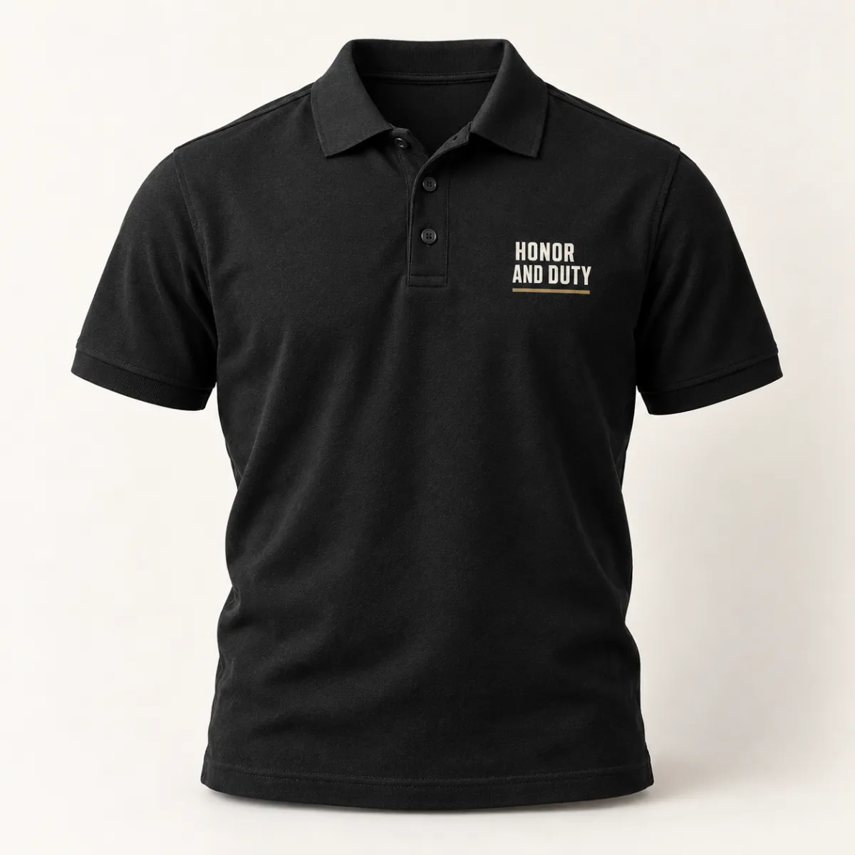 Honor and Duty Veteran Polo — main view — AI product mockup