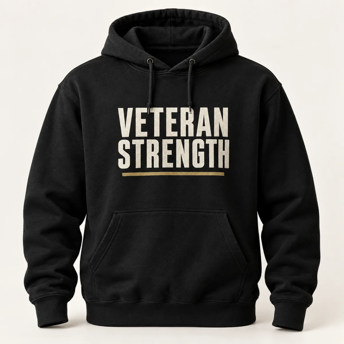 Veteran Strength Pullover Hoodie — main view — AI product mockup