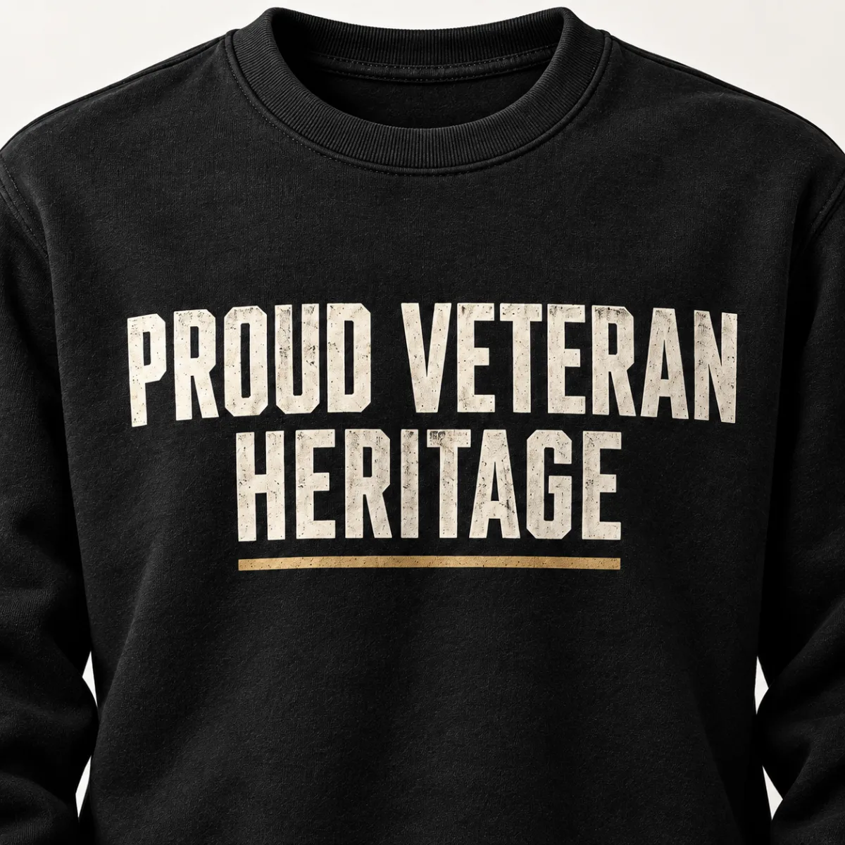 Proud Veteran Heritage Sweatshirt — detail view — AI product mockup