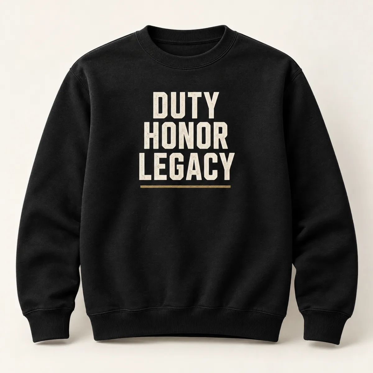 Duty Honor Legacy Sweatshirt — main view — AI product mockup