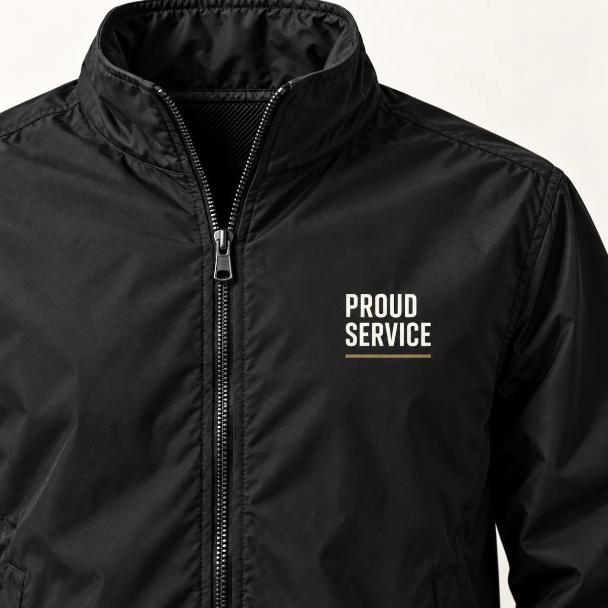 Proud Service Lightweight Jacket — detail view — AI product mockup