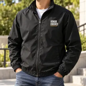 Honor Endures Veteran Jacket — lifestyle view — AI product mockup