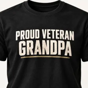 Proud Veteran Grandpa Family Tee — detail view — AI product mockup