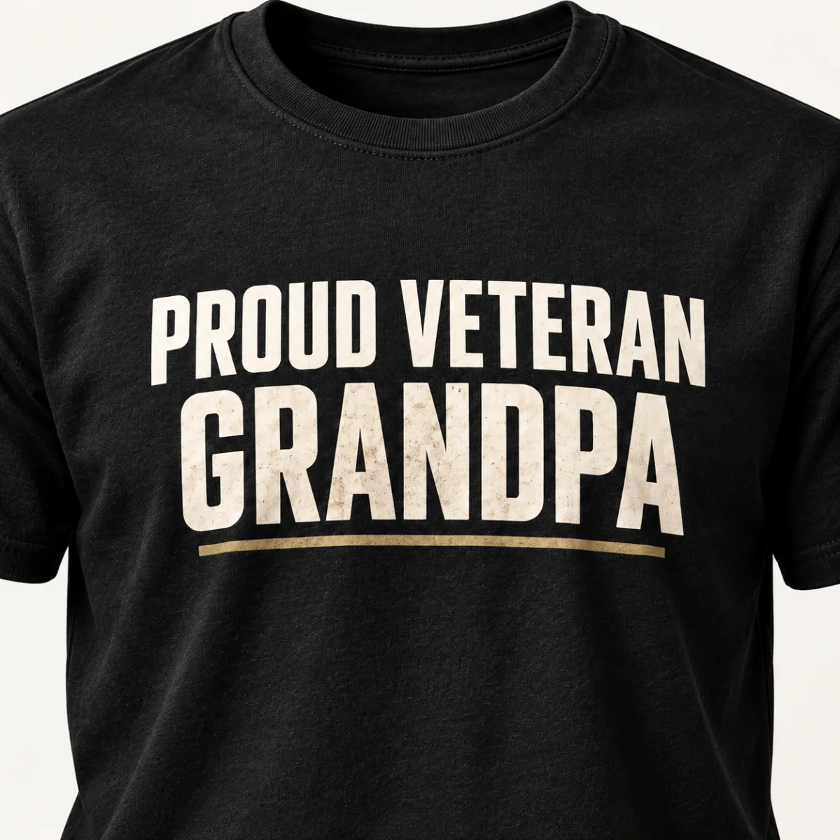 Proud Veteran Grandpa Family Tee — detail view — AI product mockup