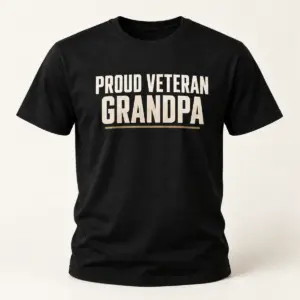 Proud Veteran Grandpa Family Tee — main view — AI product mockup